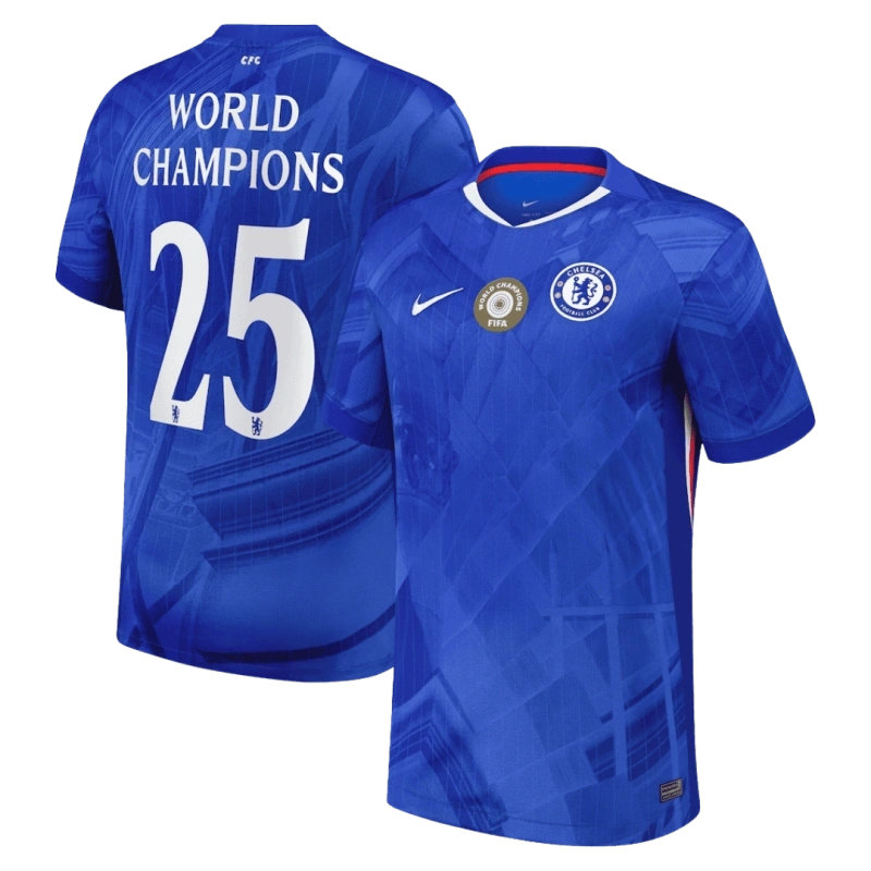 Chelsea Cup Dri FIT ADV home jersey for 2025-26 season -World Champion 25 badge
